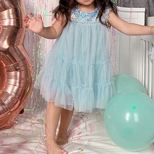 Zunie Tulle Dress Mint Aqua Teal Size 3